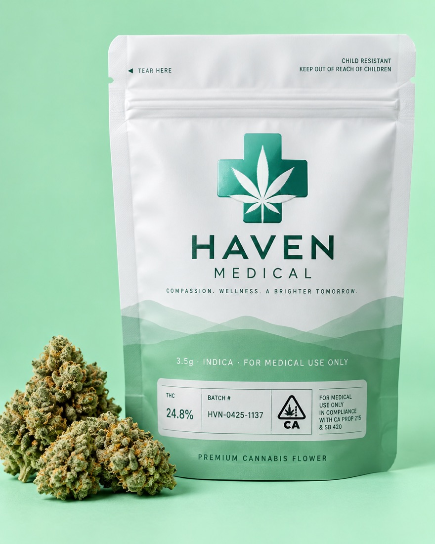 Haven Medical cannabis flower bag
