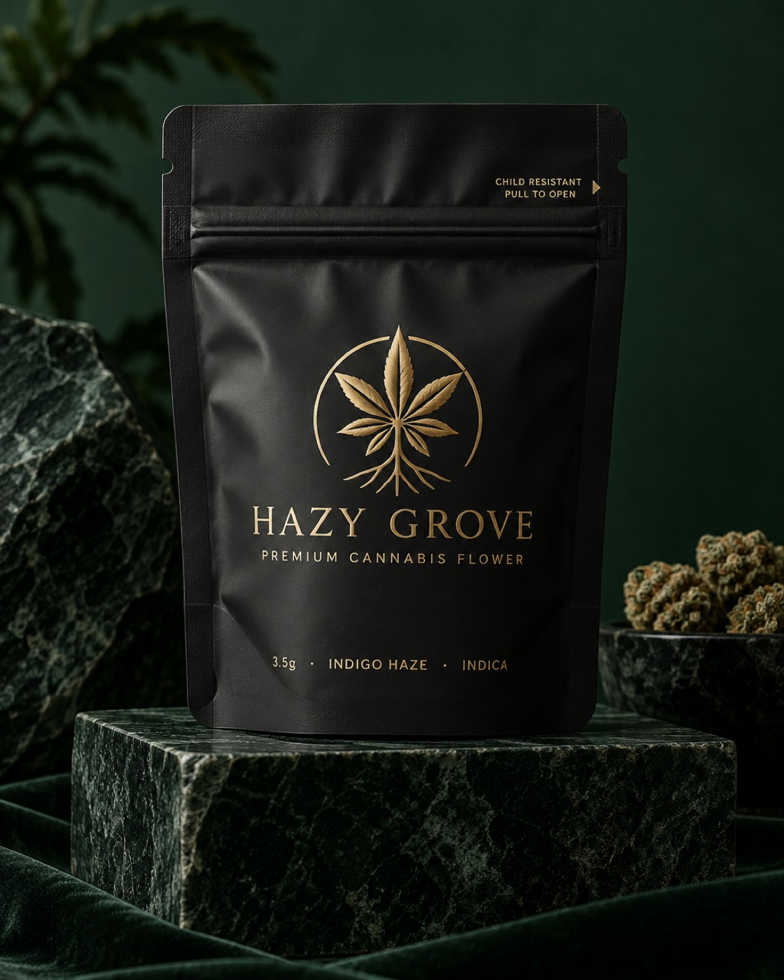 Hazy Grove matte black flower bag